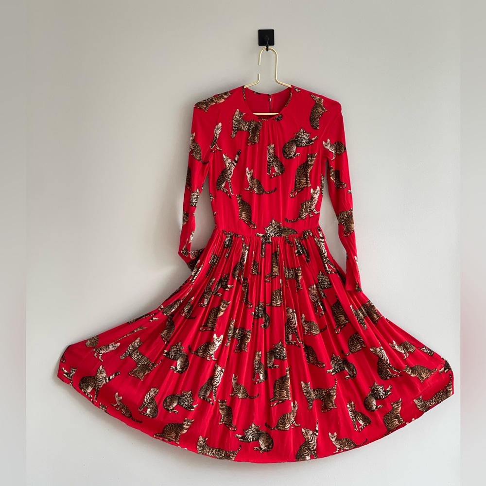 Red Cat Silk Dress - Great quality size s